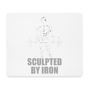 Iron Sculpted Barbell Motif - Mouse Pad (horizontal) - white - Front