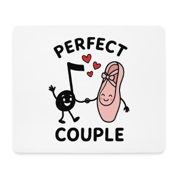 Couple parfait Ballet chaussure Note Coeurs Amour - Tapis de souris (format paysage) - blanc - Devant
