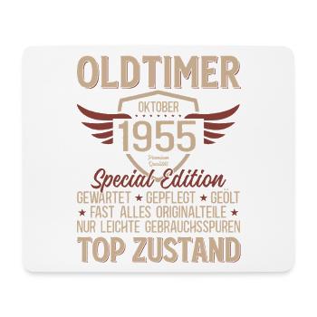 70. Geburtstag Geschenk Oldtimer Oktober 1955 - Mousepad (Querformat) - Weiß - Vorne