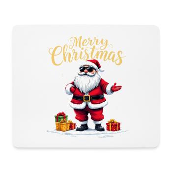 Joyeux Noël Père Noël avec des cadeaux - Tapis de souris (format paysage) - blanc - Devant