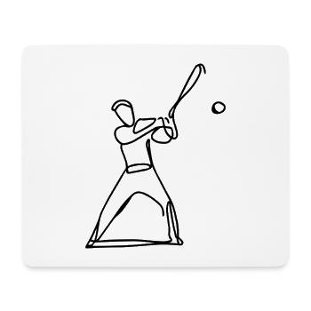 Baseball Player Drawing - Mouse Pad (horizontal) - white - Front
