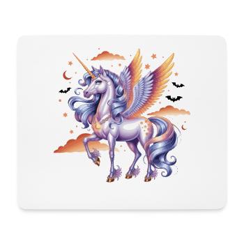 Magisches Einhorn Mit Flügeln Unter Sternenhimmel - Mousepad (Querformat) - Weiß - Vorne