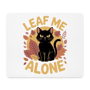 Katze Herbst Lustig Lass Mich Alleine - Mousepad (Querformat) - Weiß - Vorne