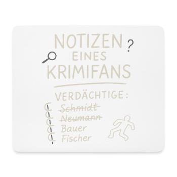 Notizen eines Krimifans – Lustiges True Crime Shir - Mousepad (Querformat) - Weiß - Vorne