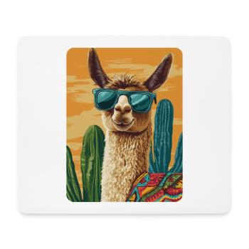 lama - Tapis de souris (format paysage) - blanc - Devant