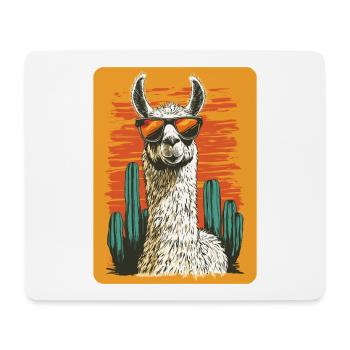 lama - Tapis de souris (format paysage) - blanc - Devant