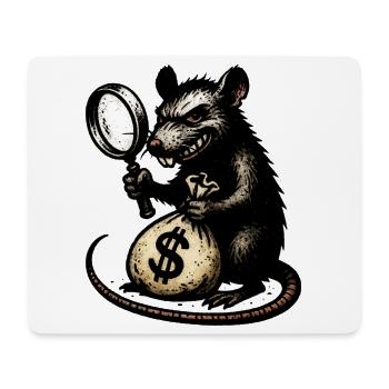 Rat avec loupe et sac d’argent - Tapis de souris (format paysage) - blanc - Devant