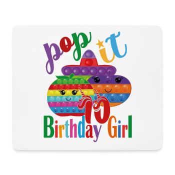 pop-it Fille d’anniversaire 10 - Tapis de souris (format paysage) - blanc - Devant