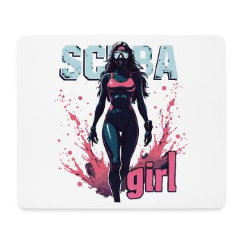 Scuba Girl Taucherin Design - Mousepad (Querformat) - Weiß - Vorne