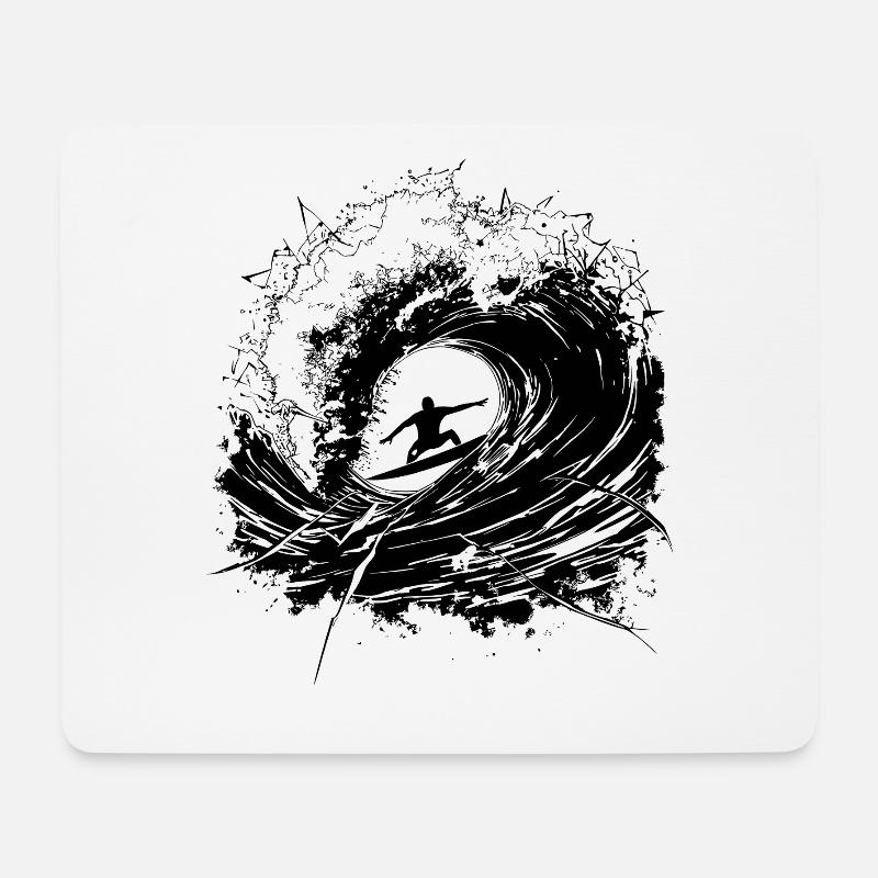 Surfen Energisch Surfer Design Surfen - Mousepad (Querformat) - Weiß