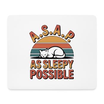 Asleep ASAP Cat Retro Sunset - Mouse Pad (horizontal) - white - Front