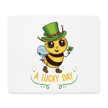 Cute Irish bee holding a shamrock - Mouse Pad (horizontal) - white - Front