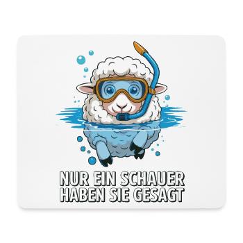 Schaf Taucher Schnorchel Motiv - Mousepad (Querformat) - Weiß - Vorne