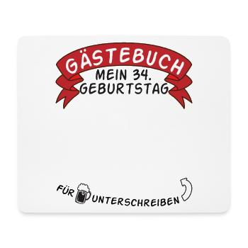 Gästebuch Mein 34. Geburtstag Geschenkidee - Mousepad (Querformat) - Weiß - Vorne