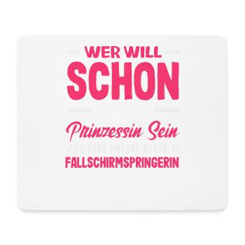 Fallschirmspringer Adrenalinjunkie Prinzessin - Mousepad (Querformat) - Weiß - Vorne