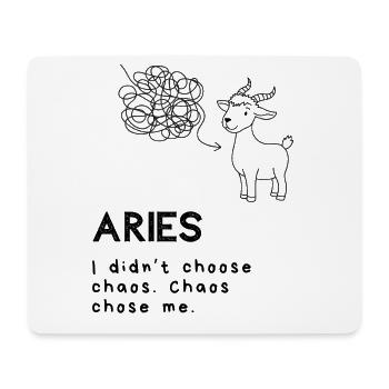 Funny Aries Cartoon – Chaos Chose Me - Mousepad (Querformat) - Weiß - Vorne
