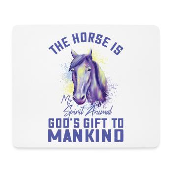 Fan Design d’amateur de chevaux - My Spirit Animal - Tapis de souris (format paysage) - blanc - Devant