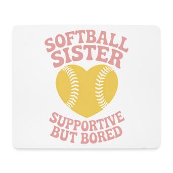 Softball Spruch Schwester Lustig Softball Geschenk - Mousepad (Querformat) - Weiß - Vorne