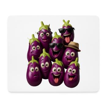 Lustige Auberginen Bande - Mousepad (Querformat) - Weiß - Vorne