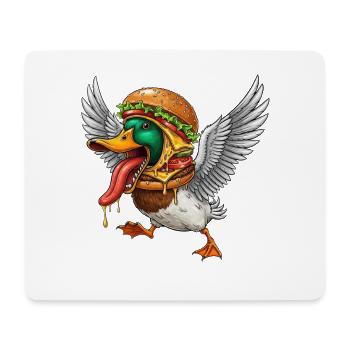 Funny Halloween Duck Burger Cheeseburger Monster - Mouse Pad (horizontal) - white - Front