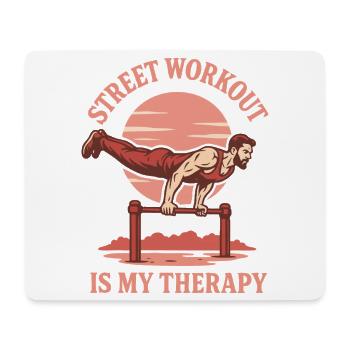 Street Workout Therapie Calisthenics Fitness Gym - Mousepad (Querformat) - Weiß - Vorne