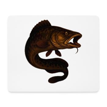 Dynamic carp in the water - Mouse Pad (horizontal) - white - Front