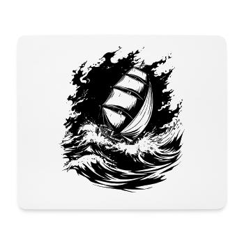 Illustration artistique de voile marin - Tapis de souris (format paysage) - blanc - Devant