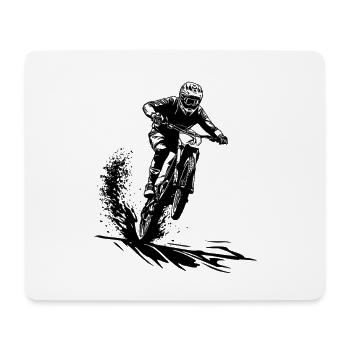 Energische Mountainbike-Radfahrer-Kunst - Mousepad (Querformat) - Weiß - Vorne