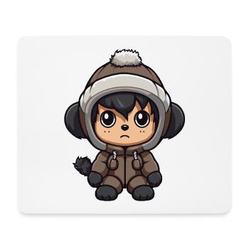 Monkey Winter Animal Baby Comic - Mouse Pad (horizontal) - white - Front