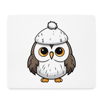 Owl Winter Animal Baby Comic - Mouse Pad (horizontal) - white - Front