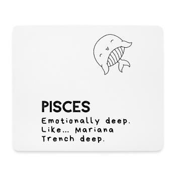 Cute Pisces Cartoon – Emotional Fish - Mouse Pad (horizontal) - white - Front