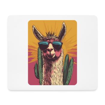 lama - Tapis de souris (format paysage) - blanc - Devant