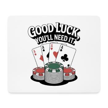 Motif de carte de poker bonne chance - Tapis de souris (format paysage) - blanc - Devant