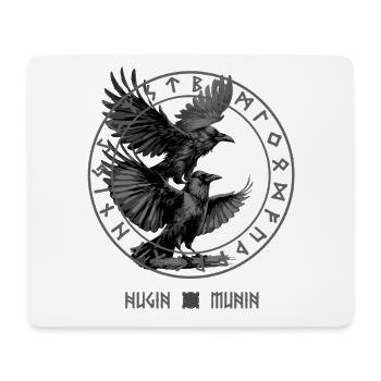 Vegvisir Hugin & Munin die Raben von Odin Wikinger - Mousepad (Querformat) - Weiß - Vorne