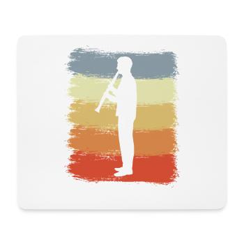 Croquis de clarinettiste vintage - Tapis de souris (format paysage) - blanc - Devant