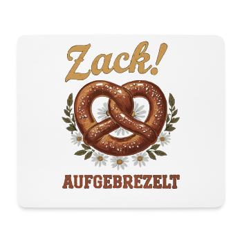 Brezel Bayern Aufgebrezelt Hübsch Bier Bayrisch - Mousepad (Querformat) - Weiß - Vorne