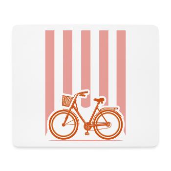 Fahrrad Radler Citybike mit Korb - Mousepad (Querformat) - Weiß - Vorne