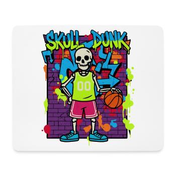 Skull Dunk – Néon Squelette Basketball Graffiti Années 90 - Tapis de souris (format paysage) - blanc - Devant