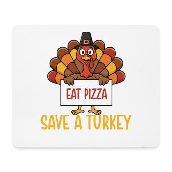 Sauver une dinde manger une pizza drôle d’automne - Tapis de souris (format paysage) - blanc - Devant