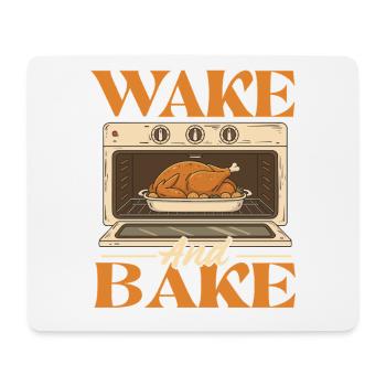 Wake And Bake Drôle Style d’automne de Thanksgiving - Tapis de souris (format paysage) - blanc - Devant