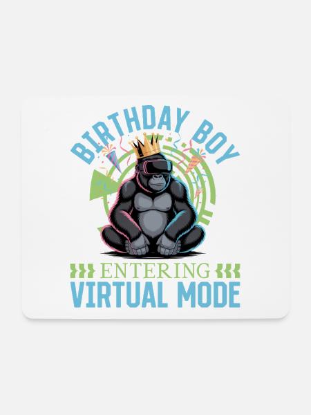 Birthday Gamer VR - Mousepad (Querformat) - Weiß