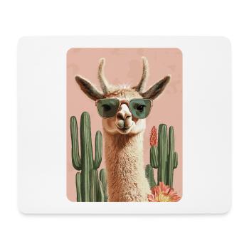 lama - Tapis de souris (format paysage) - blanc - Devant