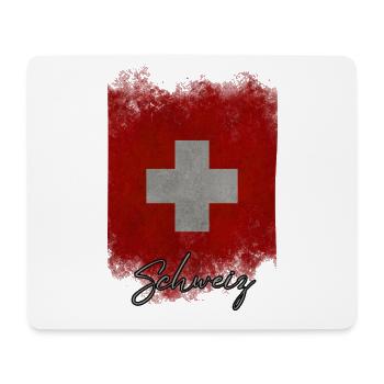 Drapeau de la Suisse, vintage Suisse - Tapis de souris (format paysage) - blanc - Devant