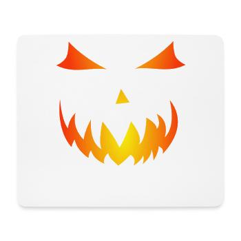 Gourde de flamme Halloween motif citrouille visage fantôme - Tapis de souris (format paysage) - blanc - Devant