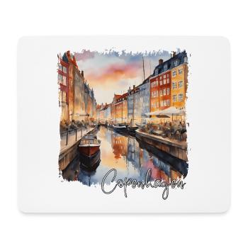 Aquarell von Kopenhagen, Kopenhagen, Dänemark - Mousepad (Querformat) - Weiß - Vorne