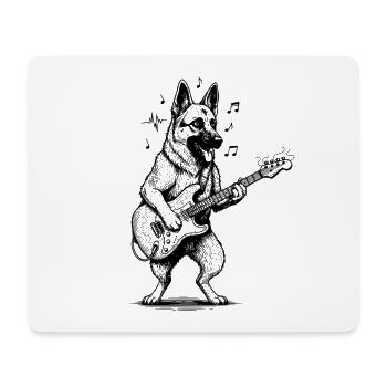 German Shepherd Guitar Art Dog - Mouse Pad (horizontal) - white - Front