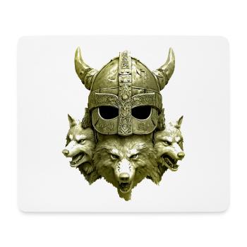 Wikinger Helm Wolf - Mousepad (Querformat) - Weiß - Vorne
