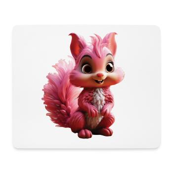 Cute Pink Squirrel – Cartoon Style - Mouse Pad (horizontal) - white - Front