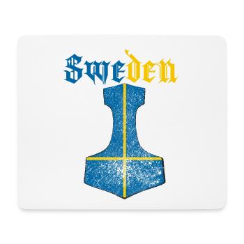 Schweden Flagge – Mjölnir Thorhammer Design - Mousepad (Querformat) - Weiß - Vorne