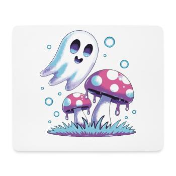 Kawaii Ghost & Mushrooms – Pastel Design - Mouse Pad (horizontal) - white - Front